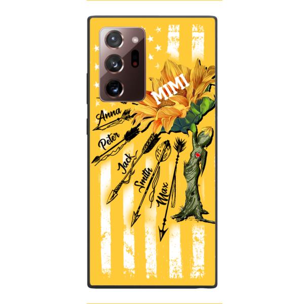 CUSTOMIZED GRANDMA MOTHER PERSONALIZED NICKNAME SUNFLOWER PHONE CASE TNMA