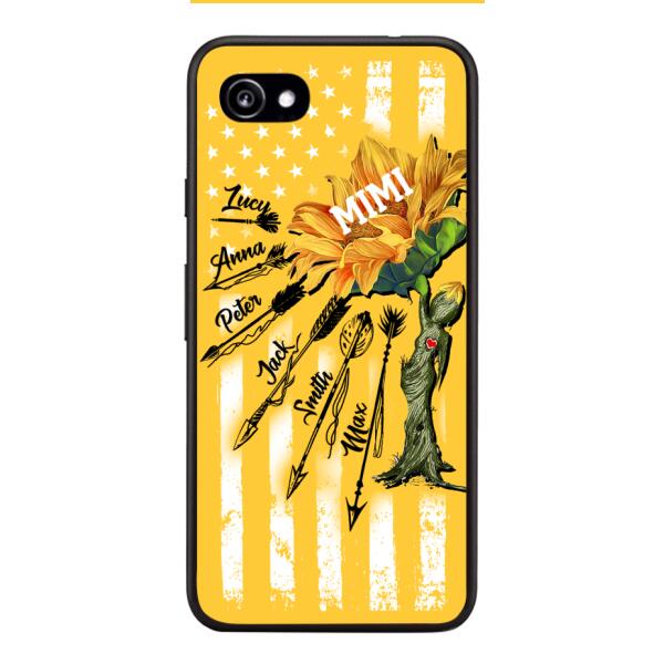 CUSTOMIZED GRANDMA MOTHER PERSONALIZED NICKNAME SUNFLOWER PHONE CASE TNMA