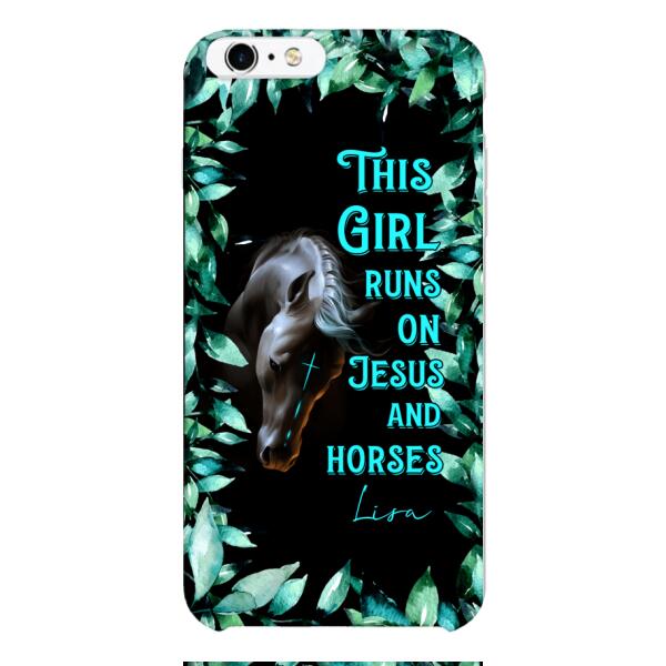 Personalized Girl Runs On Jesus And Horse Phone Caset AUG-LN05
