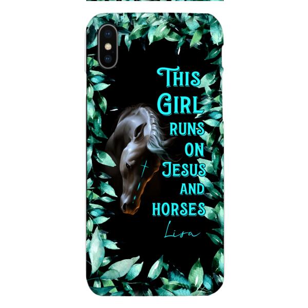 Personalized Girl Runs On Jesus And Horse Phone Caset AUG-LN05
