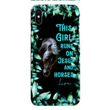 Personalized Girl Runs On Jesus And Horse Phone Caset AUG-LN05