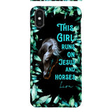 Personalized Girl Runs On Jesus And Horse Phone Caset AUG-LN05