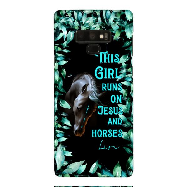 Personalized Girl Runs On Jesus And Horse Phone Caset AUG-LN05