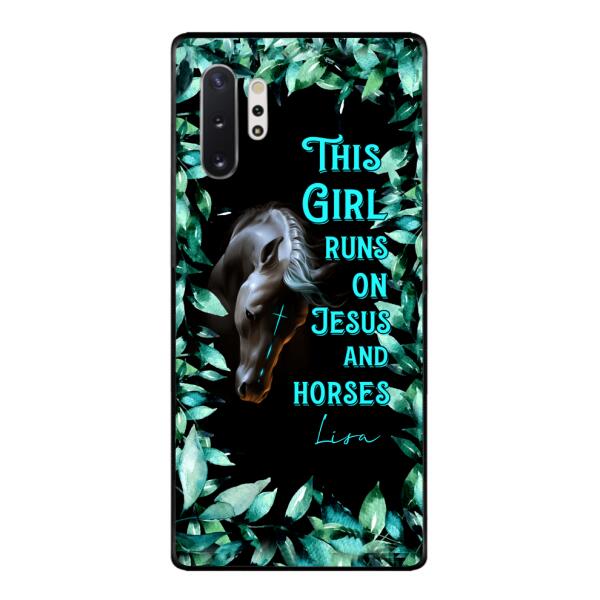 Personalized Girl Runs On Jesus And Horse Phone Caset AUG-LN05