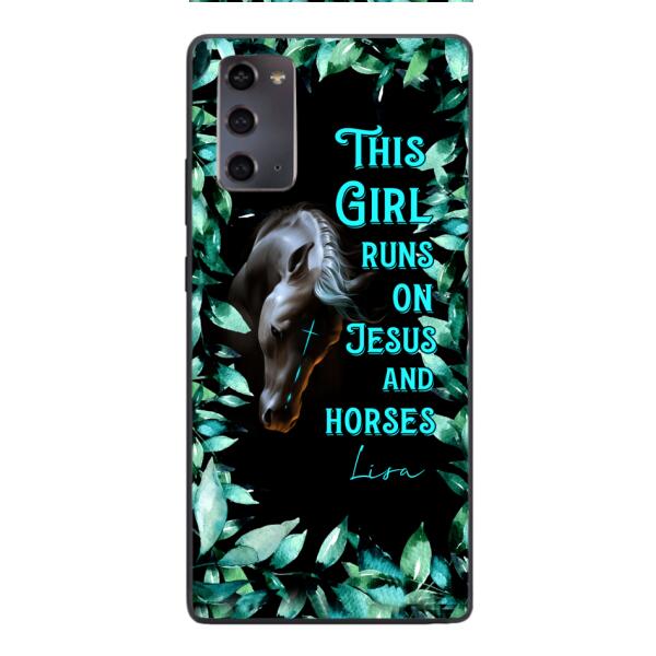 Personalized Girl Runs On Jesus And Horse Phone Caset AUG-LN05