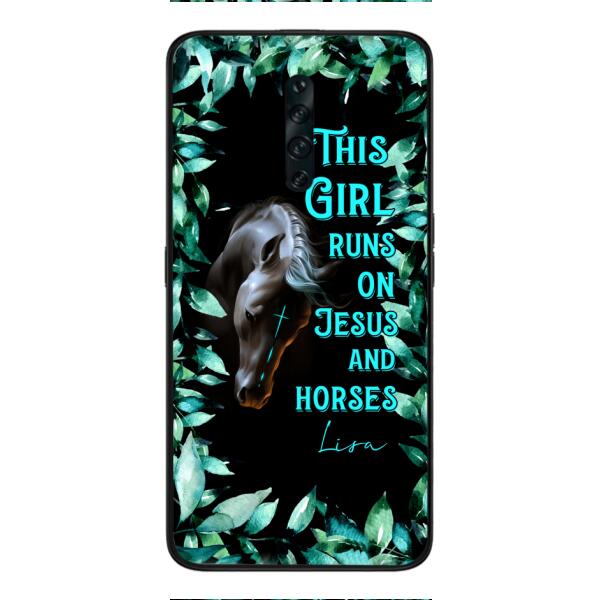 Personalized Girl Runs On Jesus And Horse Phone Caset AUG-LN05