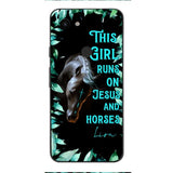 Personalized Girl Runs On Jesus And Horse Phone Caset AUG-LN05