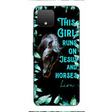 Personalized Girl Runs On Jesus And Horse Phone Caset AUG-LN05