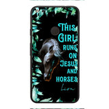 Personalized Girl Runs On Jesus And Horse Phone Caset AUG-LN05