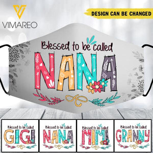 PERSONALIZED BLESSED TO BE CALLED GRANDMA MASK
