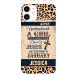 Personalized Never Underestimate A Girl Who Is Covered By The Blood Of Jesus And Was Born In January Phone Case OCT-DT11