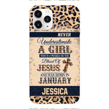 Personalized Never Underestimate A Girl Who Is Covered By The Blood Of Jesus And Was Born In January Phone Case OCT-DT11