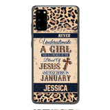 Personalized Never Underestimate A Girl Who Is Covered By The Blood Of Jesus And Was Born In January Phone Case OCT-DT11