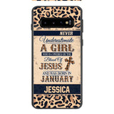 Personalized Never Underestimate A Girl Who Is Covered By The Blood Of Jesus And Was Born In January Phone Case OCT-DT11
