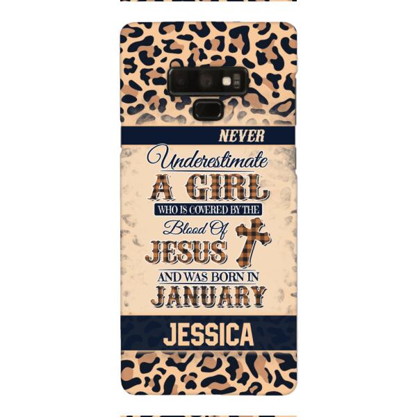 Personalized Never Underestimate A Girl Who Is Covered By The Blood Of Jesus And Was Born In January Phone Case OCT-DT11