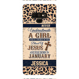 Personalized Never Underestimate A Girl Who Is Covered By The Blood Of Jesus And Was Born In January Phone Case OCT-DT11