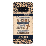 Personalized Never Underestimate A Girl Who Is Covered By The Blood Of Jesus And Was Born In January Phone Case OCT-DT11