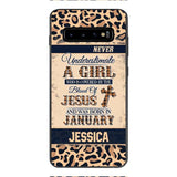 Personalized Never Underestimate A Girl Who Is Covered By The Blood Of Jesus And Was Born In January Phone Case OCT-DT11