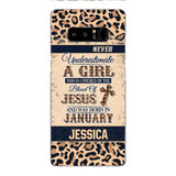 Personalized Never Underestimate A Girl Who Is Covered By The Blood Of Jesus And Was Born In January Phone Case OCT-DT11