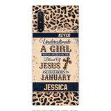 Personalized Never Underestimate A Girl Who Is Covered By The Blood Of Jesus And Was Born In January Phone Case OCT-DT11