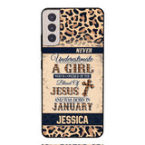 Personalized Never Underestimate A Girl Who Is Covered By The Blood Of Jesus And Was Born In January Phone Case OCT-DT11