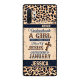 Personalized Never Underestimate A Girl Who Is Covered By The Blood Of Jesus And Was Born In January Phone Case OCT-DT11
