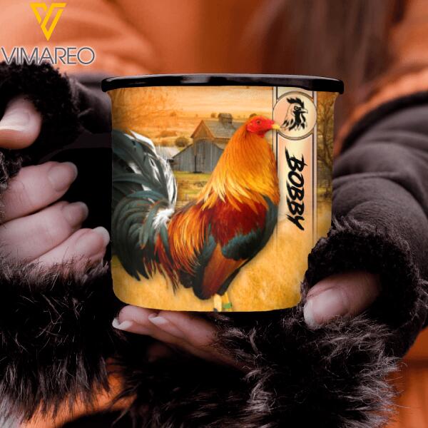 PERSONALIZED ROOSTER STEEL MUG 12OZ 3D PRINTED OCT-DT12