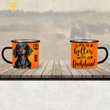 PERSONALIZED DACHSHUND DOG STEEL MUG 12OZ 3D PRINTED OCT-MA13