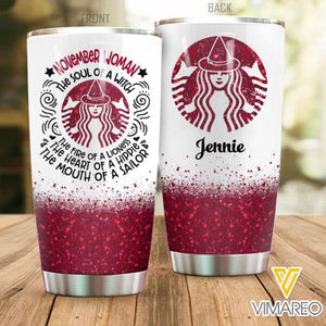 Personalized November Woman Tumbler OCT-MA14