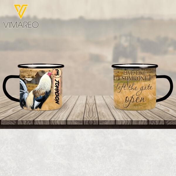 PERSONALIZED ROOSTER STEEL MUG 12OZ 3D PRINTED TNDT1810