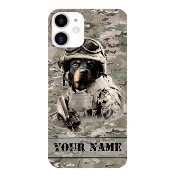 Personalized Rottweiler Dog Soldier Phone Case OCT-QH21