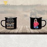 PERSONALIZED Never Underestimate An Old Lady Who Was Born In January STEEL MUG 12OZ 3D PRINTED OCT-QH21