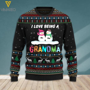 I love being a Grandma personalized 3D printed Wool Sweat Shirt
