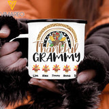 PERSONALIZED THANKSFUL GRANDMA TURKEY KIDS STEEL MUG 12OZ MTVQ2610