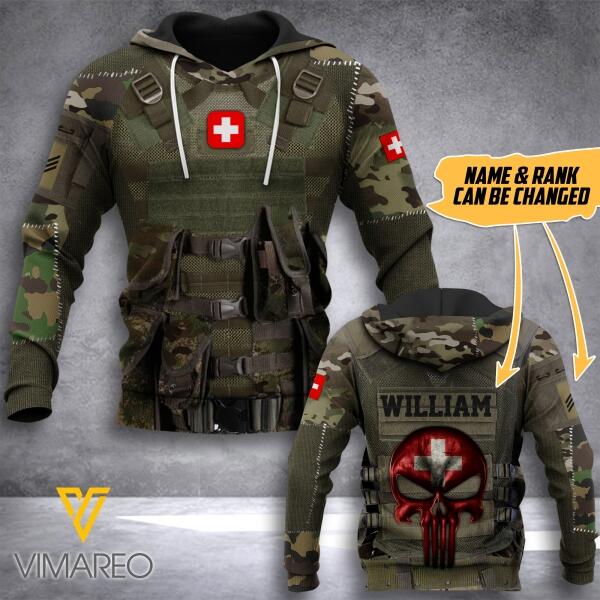 DH PERSONALIZED SWISS SOLDIER HOODIE PRINTED OCT-DT28
