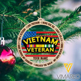 PERSONALIZED VIETNAM VETERANS HANGING ORNAMENT CHRISTMAS NOV-DT09