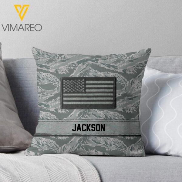 PERSONALIZED U.S SOLDIER CAMO PILLOW PRINTED DEC-HQ03