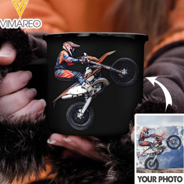 PERSONALIZED Dirt Bike PHOTO STEEL MUG 12OZ 3D PRINTED DEC-QH09