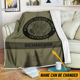 Personalized U.S Veterans Camo Quilt Blanket Printed  DEC-DT11
