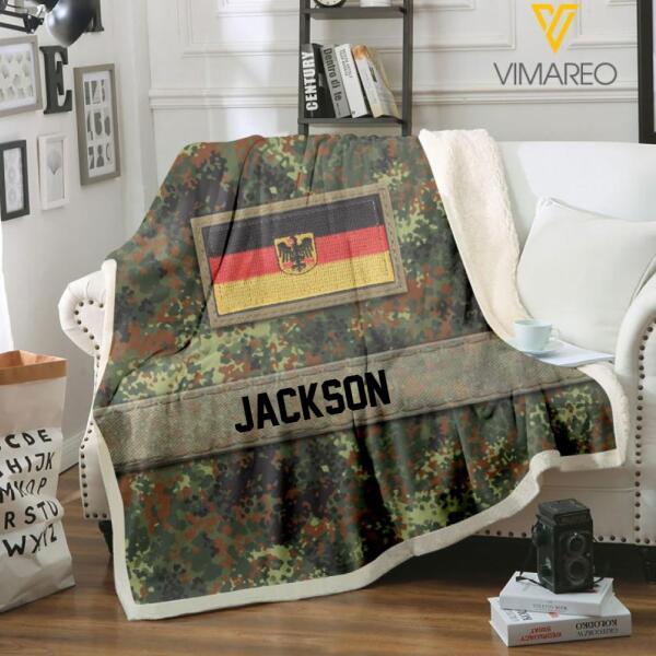 Personalized German Camo Quilt Blanket Printed  DEC-HQ11