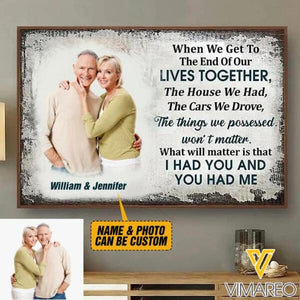 PERSONALIZED I HAD YOU AND YOU HAD ME PHOTO UPLOAD CANVAS TNDT1512