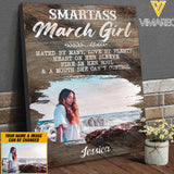 Personalized Smartass March Girl Canvas Printed DEC-DT21
