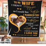 PERSONALIZED TO MY WIFE QUILT BLANKET PRINTED QTVQ2812