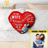 PERSONALIZED TO MY WIFE HEART SHAPED PILLOW TNTN2712