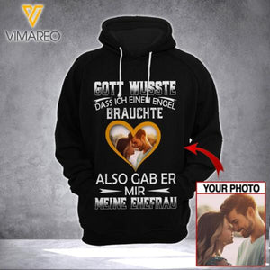 PERSONALIZED GOTT WUSSTE GERMANY COUPLE PHOTO UPLOAD HOODIE / TSHIRT QTTQ2912