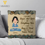 PERSONALIZED I'M NOT SUGAR AND SPICE YOGA GIRL PILLOW TNDT1001