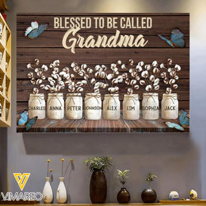 PERSONALIZED BLESSED TO BE CALLED GRANDMA WITH KIDS CANVAS TNDT1201