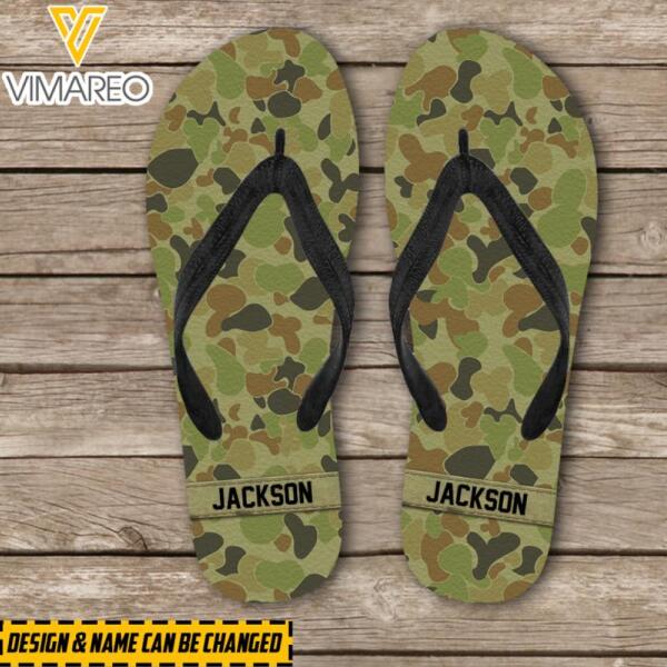 Personalized Australian Camo Flip Flops Printed 22JAN-MQ13