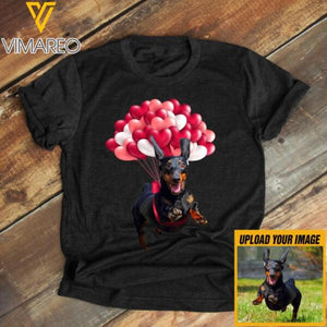 PERSONALIZED DACHSHUND PHOTO UPLOAD HEART BALLOONS QTDT1401