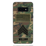 Personalized U.S Army Rank Camo Phone Case 22JAN-DT21